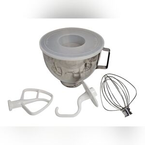 Kitchenaid K45 4.5 Qt SS Mixing Bowl w/handle, Wire Whip, Flat Paddle Dough Hook